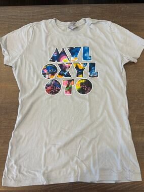 2012 Coldplay Mylo Xyloto Tour Concert T-Shirt Top Shirt Tee Women XL